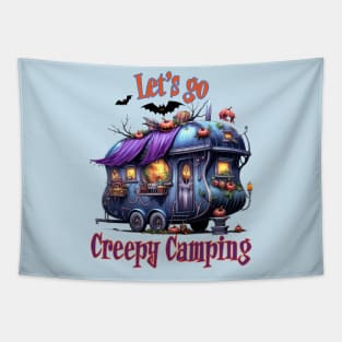 Let's Go Creepy Camping Tapestry