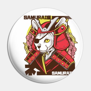 SAMURAI JAPANESE CAT Pin