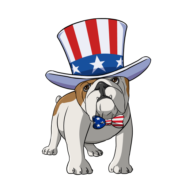 English Bulldog 4th of July American by Noseking