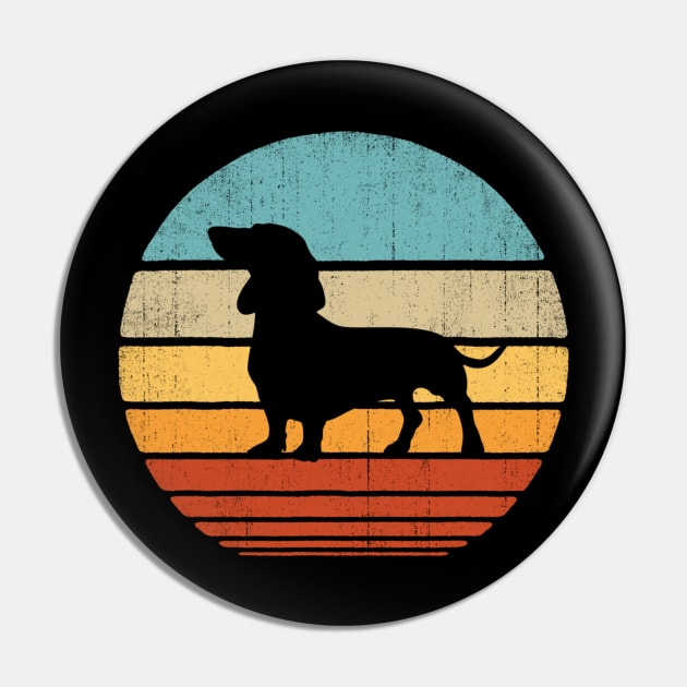 Dachshund Silhouette Retro Vintage Pin by Xamgi