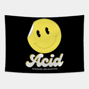 ACID HOUSE  - Smiley Sticker Peel (White) Tapestry