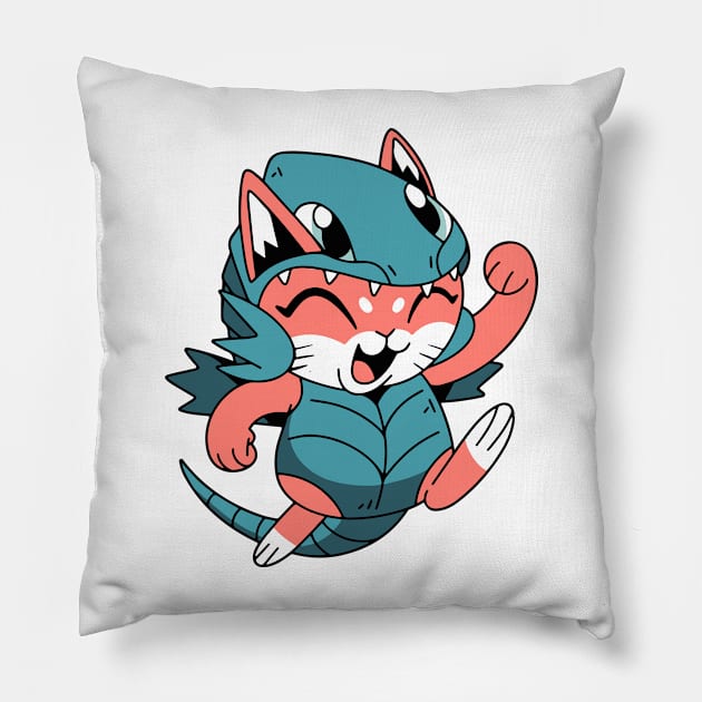 Dragon Cat Pillow by timegraf