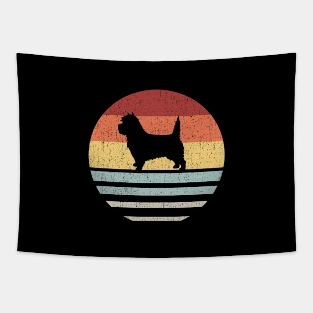 Vintage Retro Sunset Cairn Terrier Dog Mom And Dad Cute Dog Lover Owner Tapestry by SomeRays