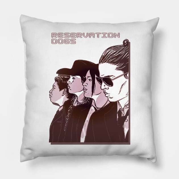 Rez Dogs Skoden Pillow by StoneSoccer