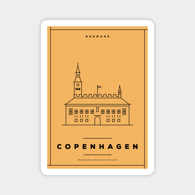 Copenhagen Minimal Poster Magnet by kursatunsal