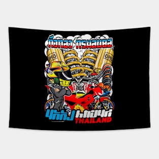 Badass motorcycle engine racing motocross Tapestry