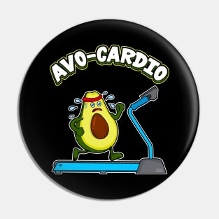 Cute & Funny Avo-Cardio Avocado Cardio Pun Gym Pin