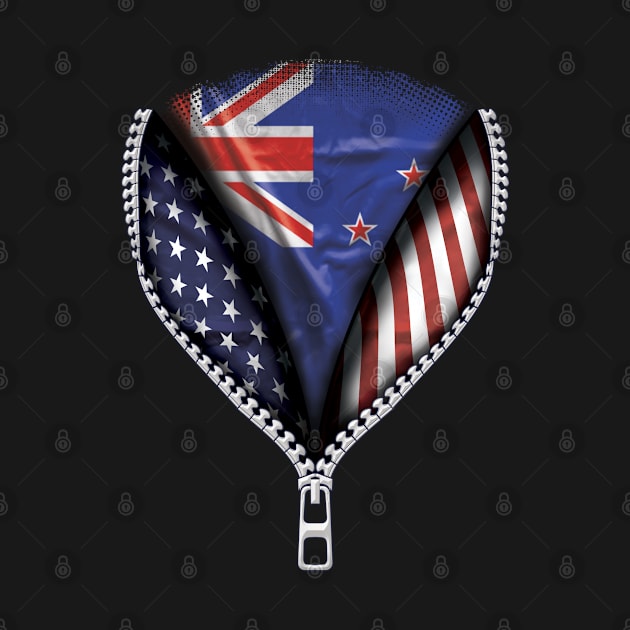 New Zealander Flag  New Zealand Flag American Flag Zip Down - Gift for New Zealander From New Zealand by Country Flags