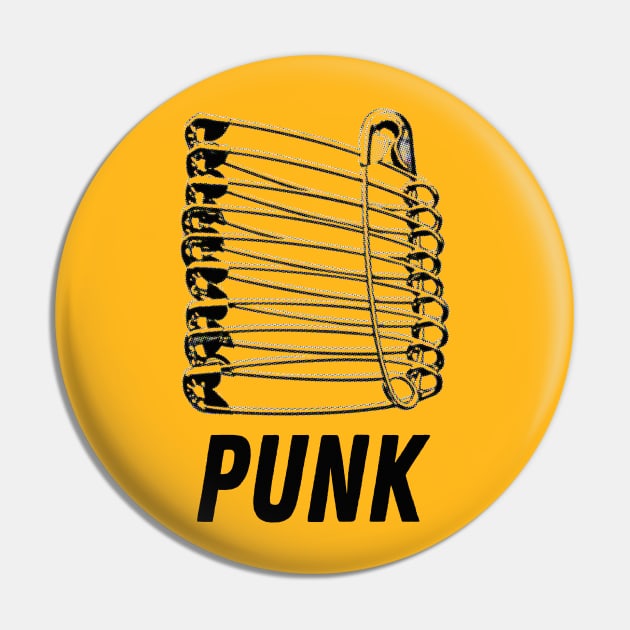 Punk #2 - Safety Pin Typography Design Pin by DankFutura