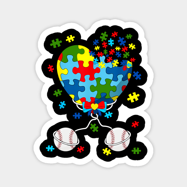 Puzzle Pieces Heart Niche Lover Sport Autism Awareness Magnet by Neldy