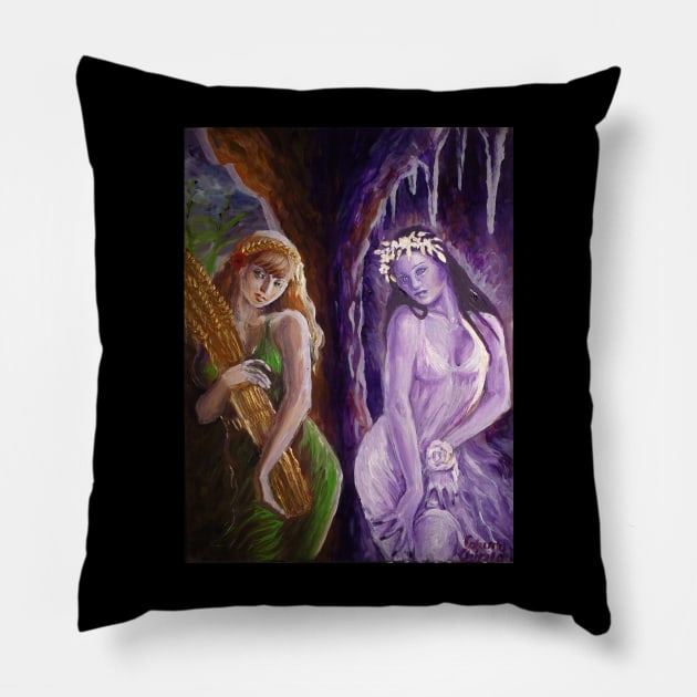 Demeter and Persephone Pillow by CORinAZONe