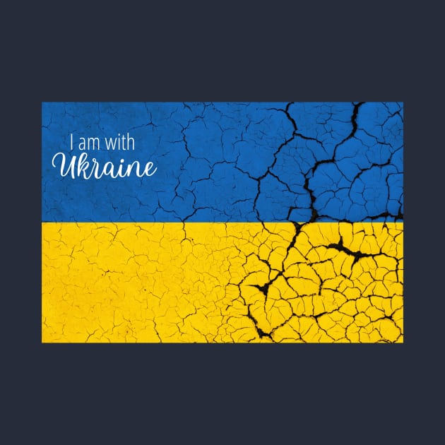 I am with Ukraine, Vintage Ukraine flag by g14u