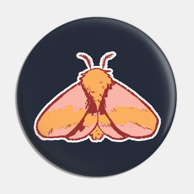 Rosy Maple Moth Pin by Elliot HT Art