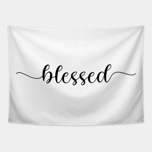 Blessed Handwriting Typography Design Tapestry