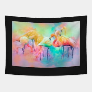 Flamingo Rainbow Tapestry