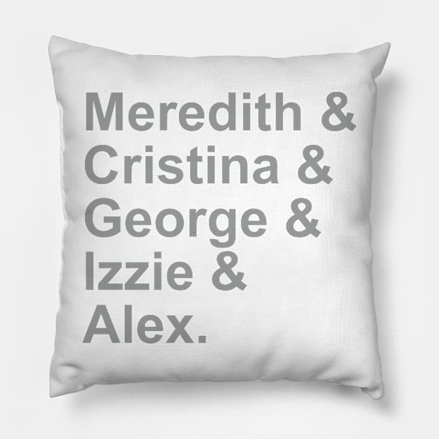 Grey's Squad Pillow by HalamoDesigns