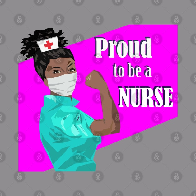 Proud to be a Nurse Black Nurse Student Gift by MichelleBoardman