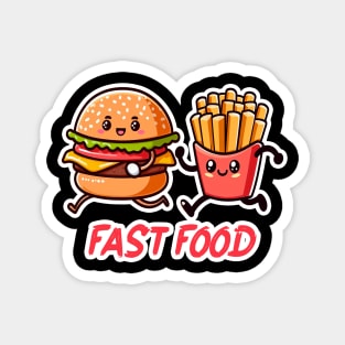 Fast Food Hamburger and French Fries Magnet