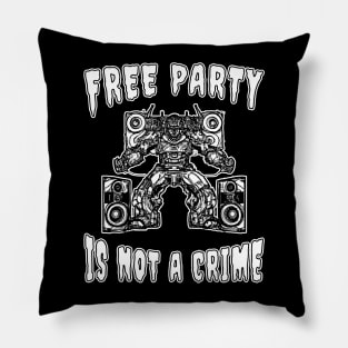 Free Tekno Hardtek Mech Robot Teknival Pillow