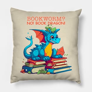 Bookworm? No! Book Dragon! Pillow