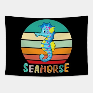 Vintage Retro Seahorse Tapestry