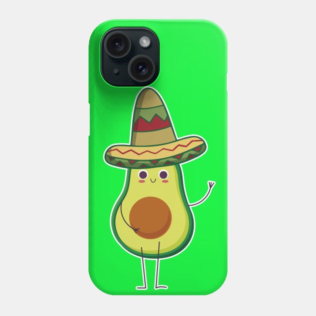 Avocado Mexican With Sombrero Mexicano Cute Gift T-shirt Phone Case by geekandgamerstore