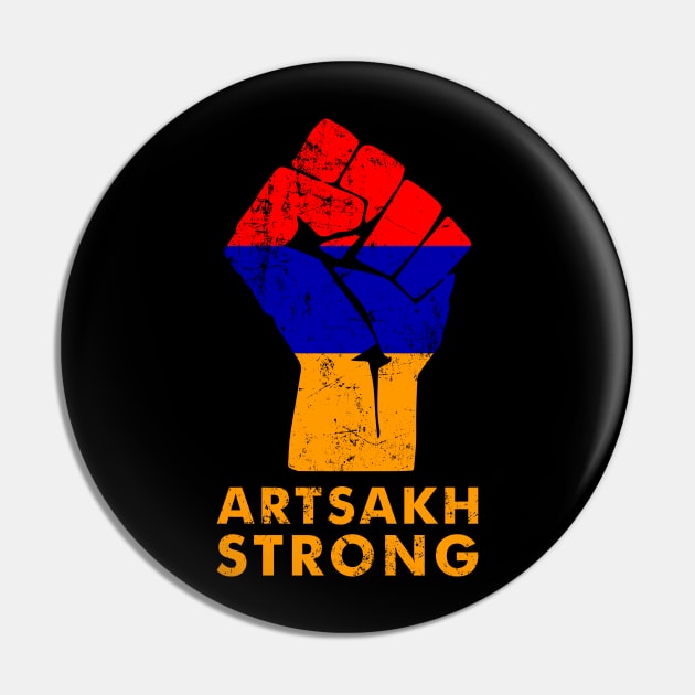 Vintage Artsakh Strong Defend Protect Republic Armenia Flag Pin by kikiao