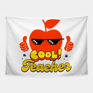 Cool Teacher Life: Funny School Apple Graphic Tapestry