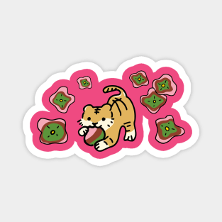 Gynesexual Pride Flag - Tiger with Cute Flower Drop Magnet