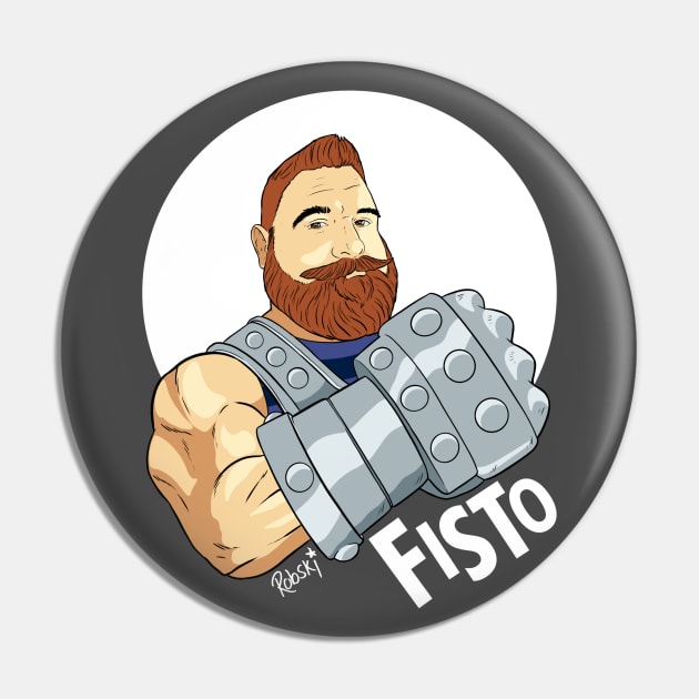 FISTO - dark Tee Pin by RobskiArt