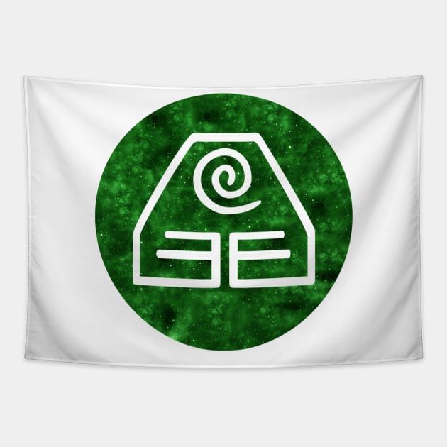 Avatar: The Last Airbender - Earth Symbol (Galaxy Design) Tapestry by Kamurata