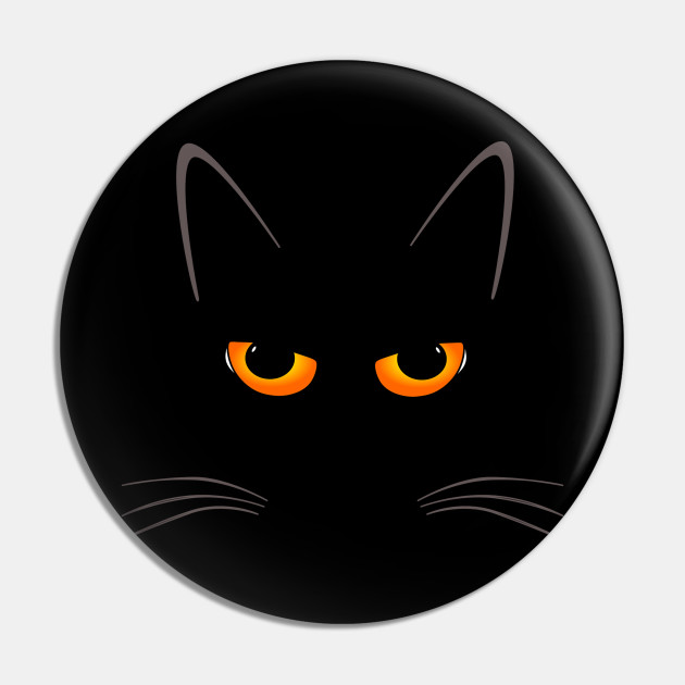 Spooky Black Cat Face Halloween Costume Black Cat Face Pin Teepublic Uk