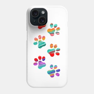 Colorful Cat Tracks Phone Case