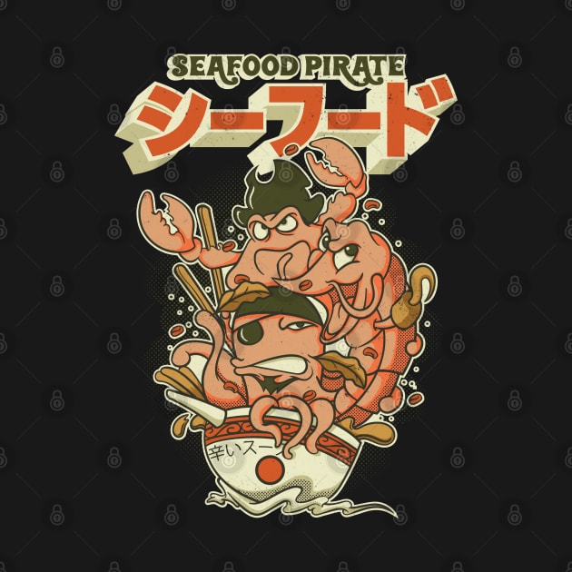 Seafood Pirate Colored by Pixeldsigns