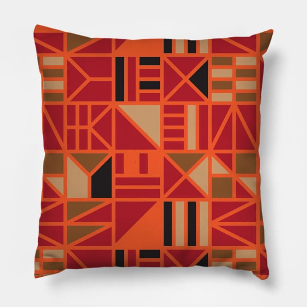 African pattern 3 Pillow by Krobilad