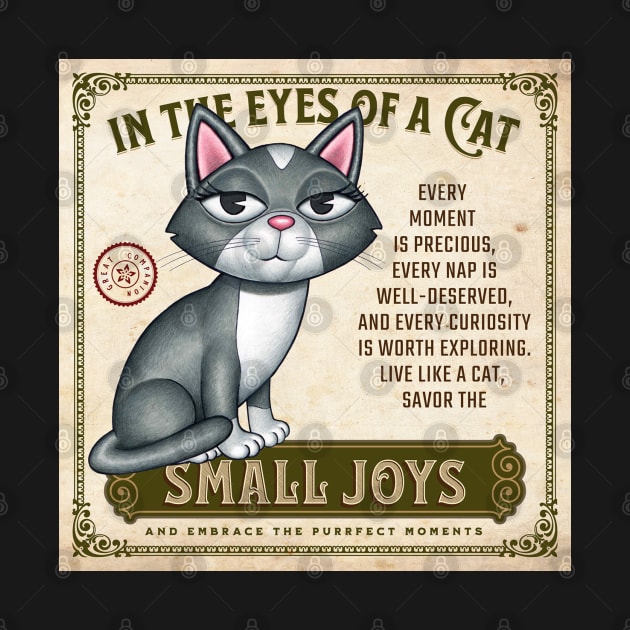 Cute Gray and White Kitty in the eyes of the cat small joys by Danny Gordon Art