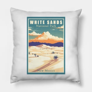 White Sands National Park Travel Poster Pillow