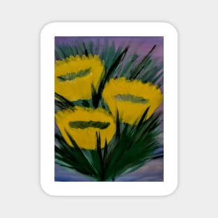 abstract yellow wildflower Magnet