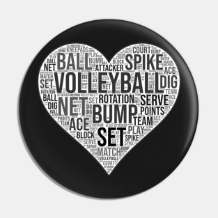 Volleyball Heart Pin