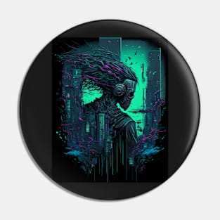 Cyberpunk android cyborg hunter Pin