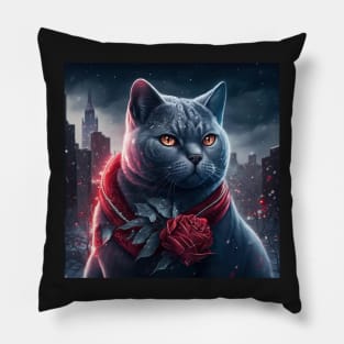 British Shorthair In The City Pillow