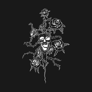 Skull and roses - lines T-Shirt