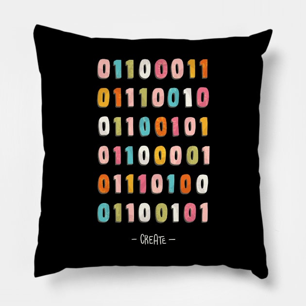 Create - binary code Pillow by Paprica