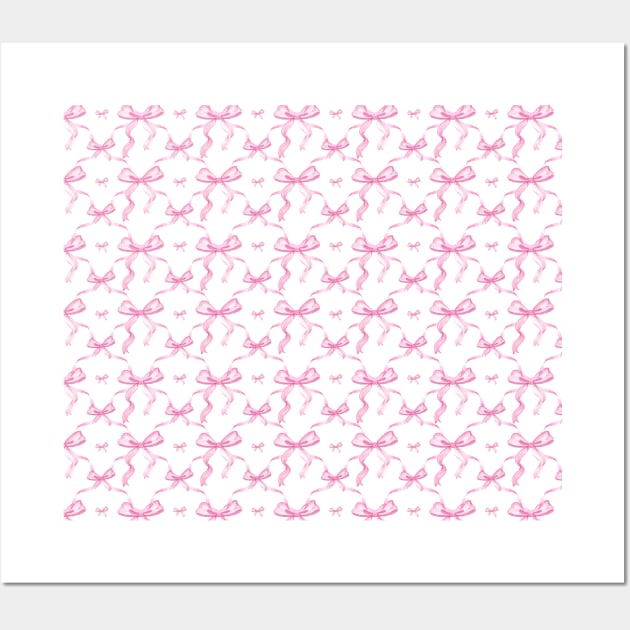 Aesthetic Pastel Pink Ribbons and bows in watercolor - Ribbons And