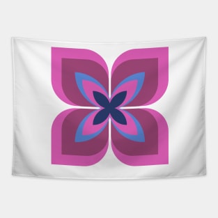 Modern Bold Stylized Flower in bold and vibrant hot pink, magenta and cobalt blue Tapestry