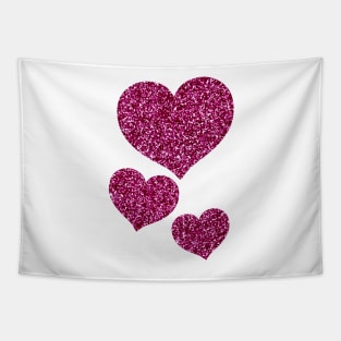 Purple glitter Hearts Tapestry