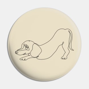 One Line Dachshund Downward Pin