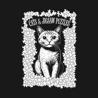 Cats And Jigsaw Puzzles Cat Lover Puzzle Pieces Puzzler T-Shirt