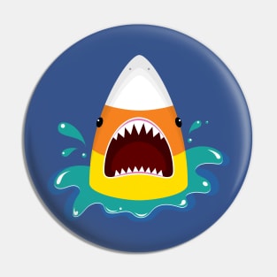 Halloween Candy Corn Shark Pin