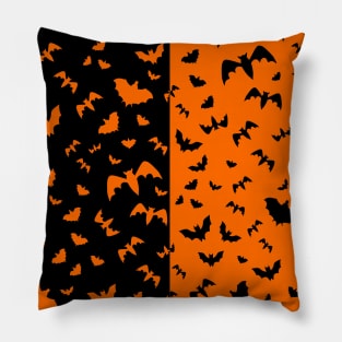 BLACK And Orange Black Bats Pillow